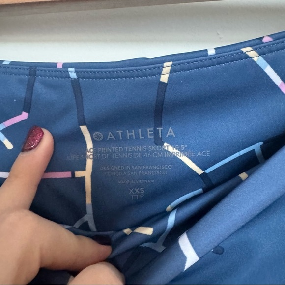 Athleta Stylish Blue Patterned Skort XXS - Picture 4 of 5